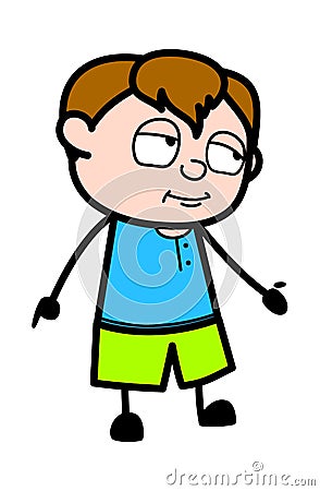 Teen Boy Expressionless Face Cartoon Stock Photo