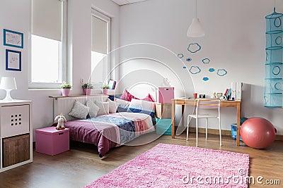 Teen girl bedroom Stock Photo