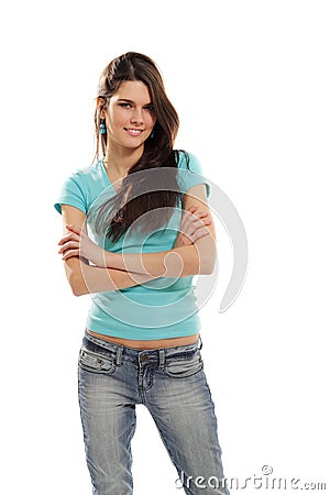 Teen girl cheerful Stock Photo