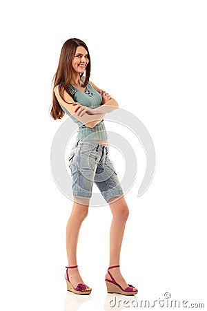 Teen girl cheerful Stock Photo