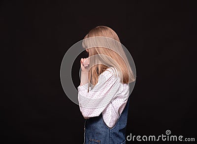 A teen girl is in a difficult situation Stock Photo
