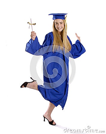 Teen Girl In Graduation Cap And Gown Stock Photo - Image: 4481600