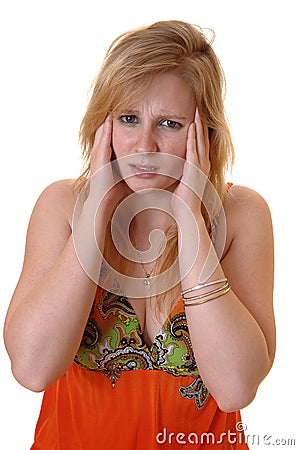 Teen girl with headache. Stock Photo