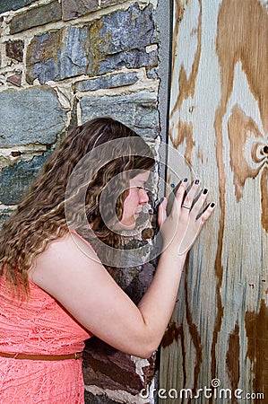 Teen Girl Outside Old Stone Building Royalty Free Stock Photos - Image: 33060068