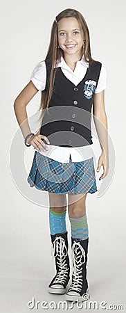 Teen Girl school fashion Stock Photo