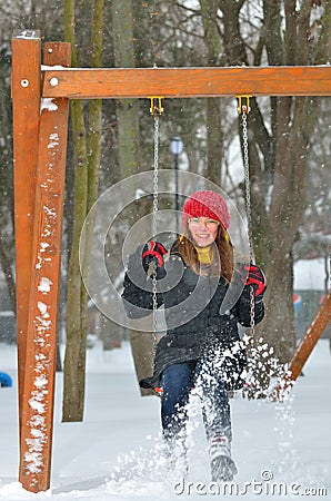 Teen girl swing Stock Photo