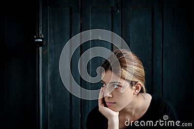 Teen Girl Thinking Stock Photo