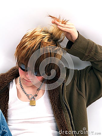 Teen with Hair Stock Photo