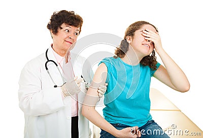 Teen Medical - Afraid of Shots Stock Photo