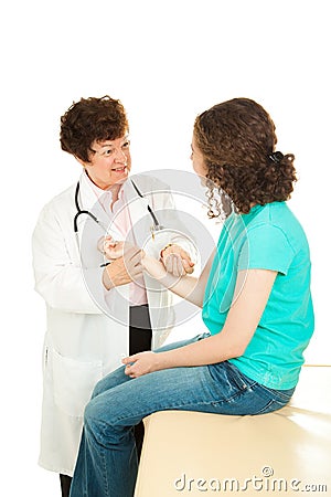 Teen Medical - Checking Pulse Stock Photo