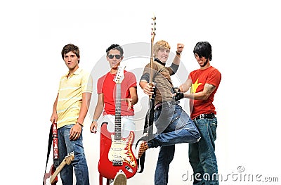 Teen musical band Stock Photo