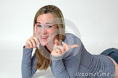 Teen Phone Expressions Stock Photo