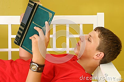 Teen Reading Stock Photo