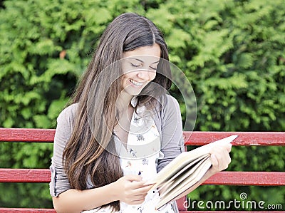 Teen Reading Stock Photo