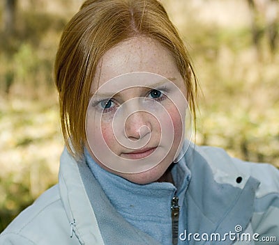 Teen with Rosy Cheeks Stock Photo
