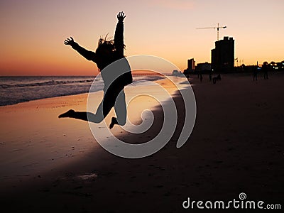 Teen Jump for Joy Stock Photo