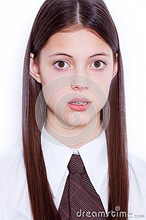 Teen school girl Stock Photo