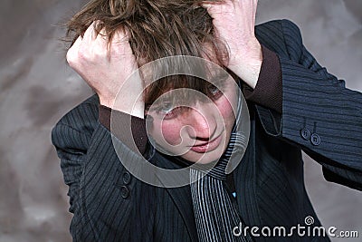 Teenage angst headache Stock Photo