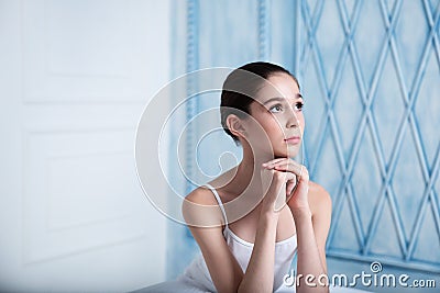 Teenage ballerina in the studio Stock Photo