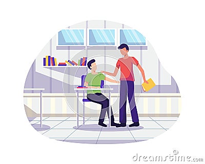 Teenage bullying and abuse concept Vector Illustration