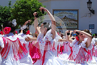 Teenage Flamenco Dancers, Marbella. Editorial Stock Photo