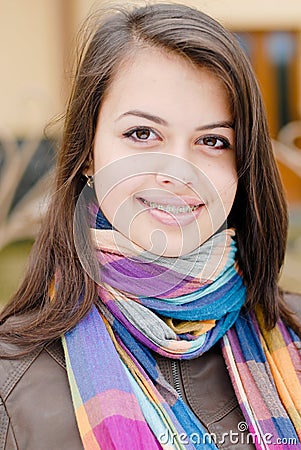 Teenage girl autumn day portrait Stock Photo