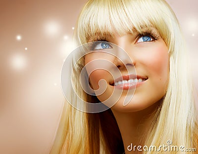 Teenage Girl with blond Hair Stock Photo