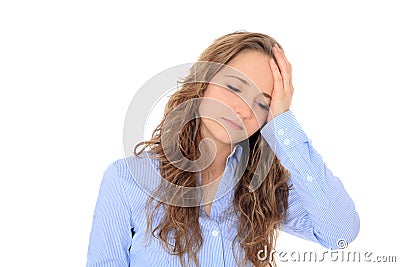 Teenage girl feels unwell Stock Photo