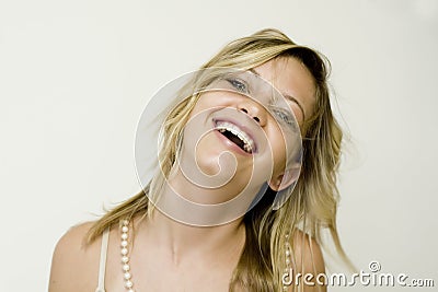 Teenage girl laughing Stock Photo