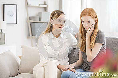 Teenager during psychological counseling session Stock Photo