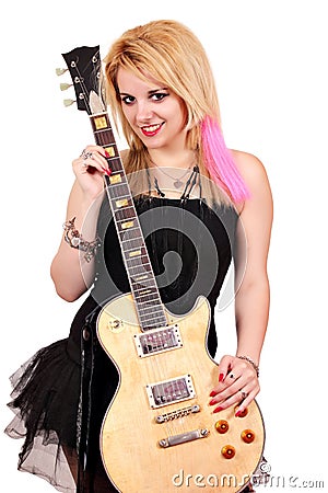 Teenage girl rock and roll star Stock Photo