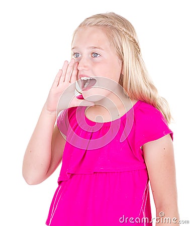Teenage girl shouting Stock Photo