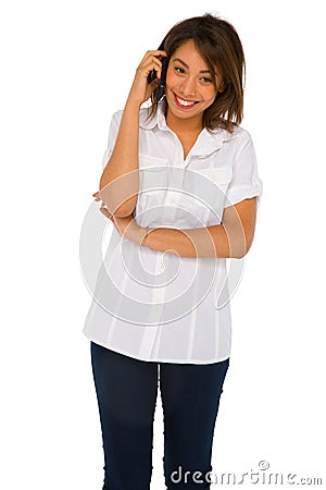 Teenage girl with smartphone Stock Photo