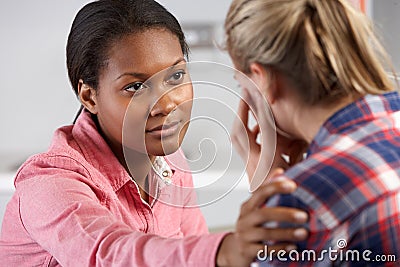 Teenage Girl Visits Doctor's Office Suffering With Depression Stock Photo