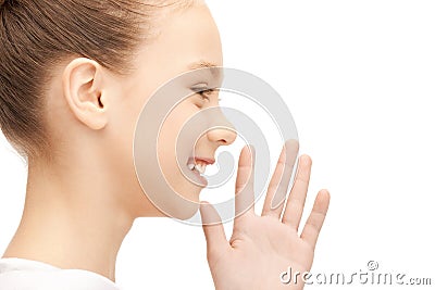 Teenage girl whispering gossip Stock Photo