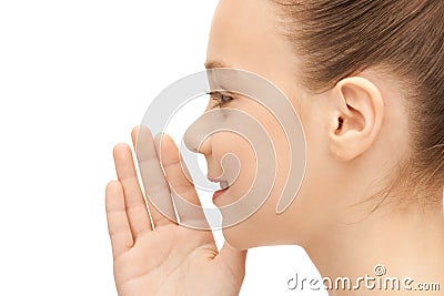 Teenage girl whispering gossip Stock Photo