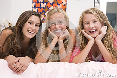 Teenage Girls Having Fun Stock Photo