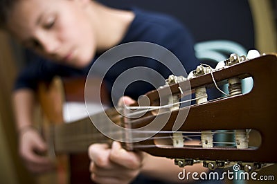Teenage guitar player Stock Photo