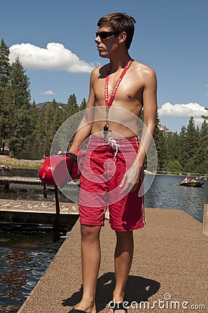 Teenage lifeguard Stock Photo