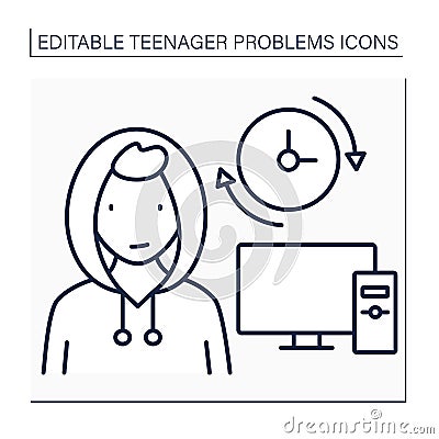 Teenage problem line icon Vector Illustration