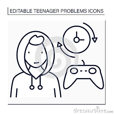Teenage problem line icon Vector Illustration