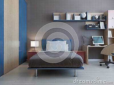 Teenager bedroom interior Stock Photo