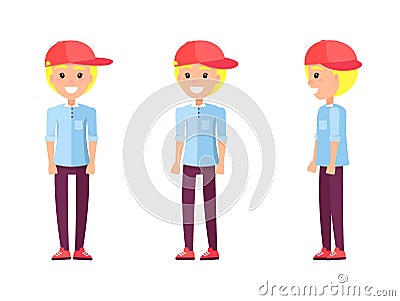 Teenager Blond Construction Vector Illustration Vector Illustration