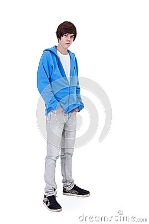 Teenager boy standing Stock Photo