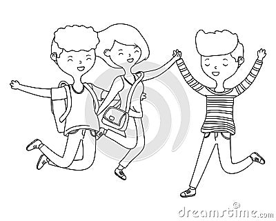 Teenager boys and girl cartoons design Vector Illustration