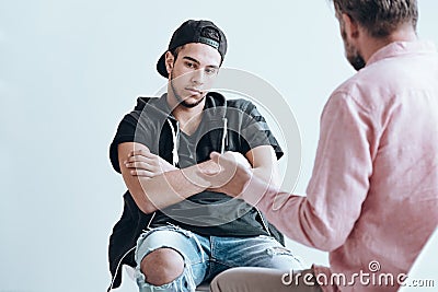 Teenager deep in though Stock Photo