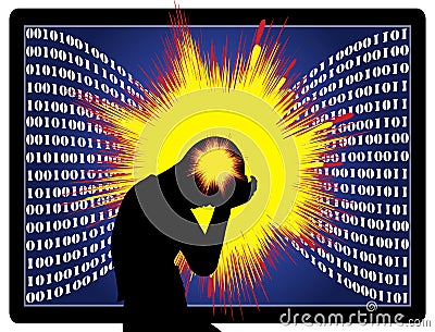 Teenager with digital burnout Stock Photo