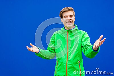 Teenager expressing acceptance and joy Stock Photo