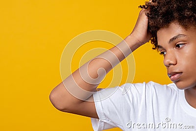 Teenager feelings black lives matter young male Stock Photo