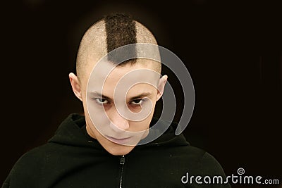 Teenager with mohawk Stock Photo